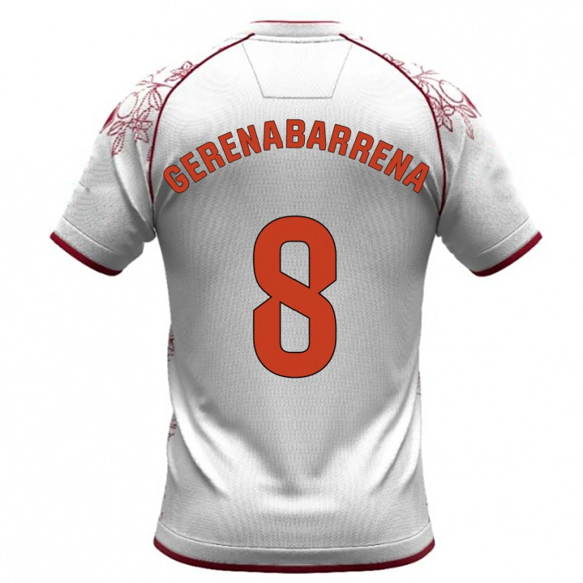 Danxen Herren Beñat Gerenabarrena #8 Weiß Burgunderrot Auswärtstrikot Trikot 2025/26 T-Shirt Österreich