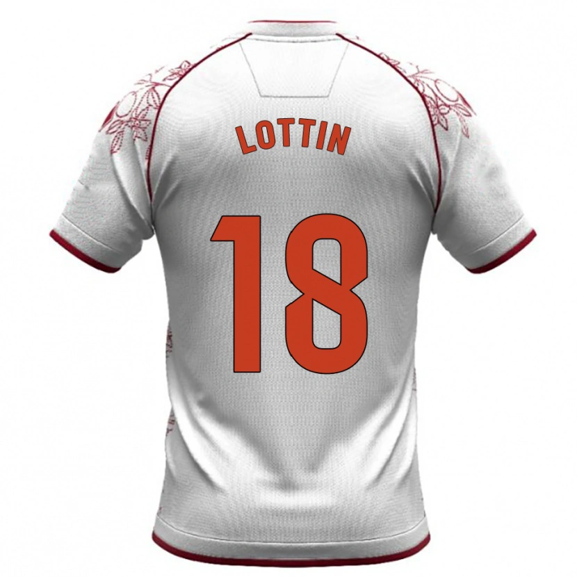 Danxen Herren Albert Lottin #18 Weiß Burgunderrot Auswärtstrikot Trikot 2025/26 T-Shirt Österreich
