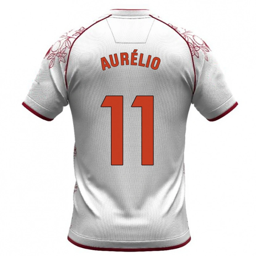 Danxen Herren Douglas Aurélio #11 Weiß Burgunderrot Auswärtstrikot Trikot 2025/26 T-Shirt Österreich