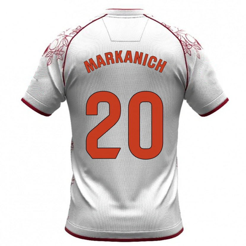 Danxen Herren Nick Markanich #20 Weiß Burgunderrot Auswärtstrikot Trikot 2025/26 T-Shirt Österreich
