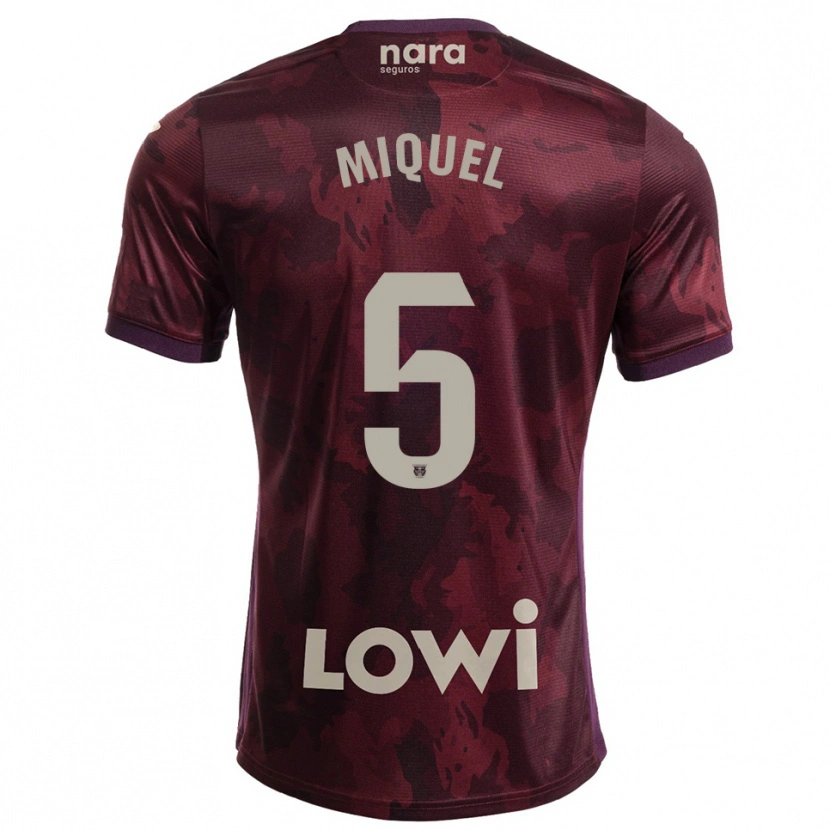 Danxen Herren Ignasi Miquel #5 Burgunderrot Weiß Auswärtstrikot Trikot 2025/26 T-Shirt Österreich