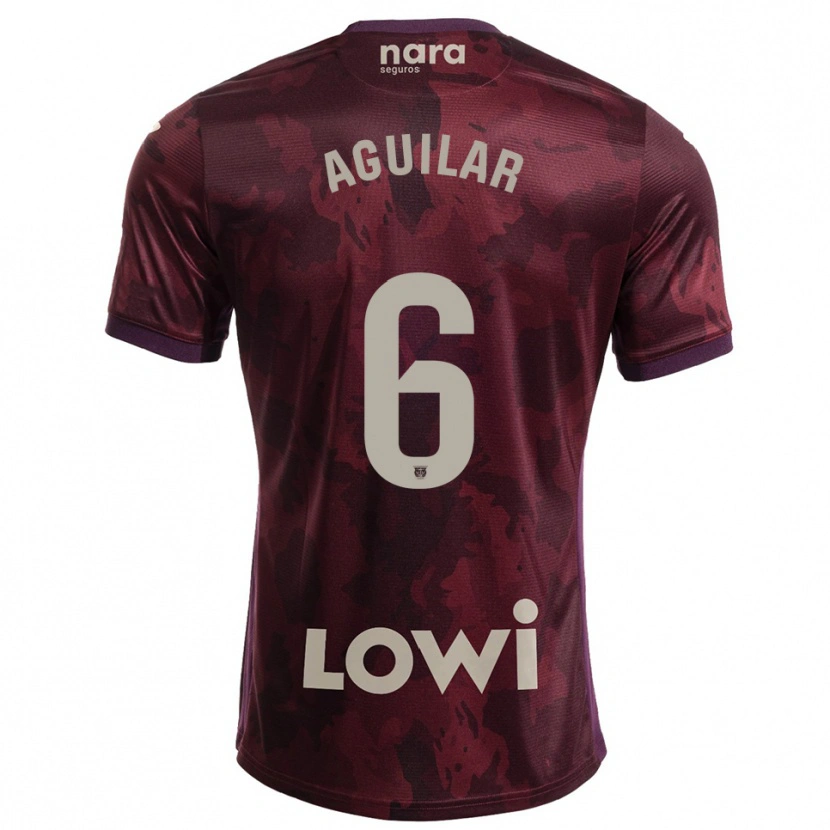 Danxen Herren Lalo Aguilar #6 Burgunderrot Weiß Auswärtstrikot Trikot 2025/26 T-Shirt Österreich