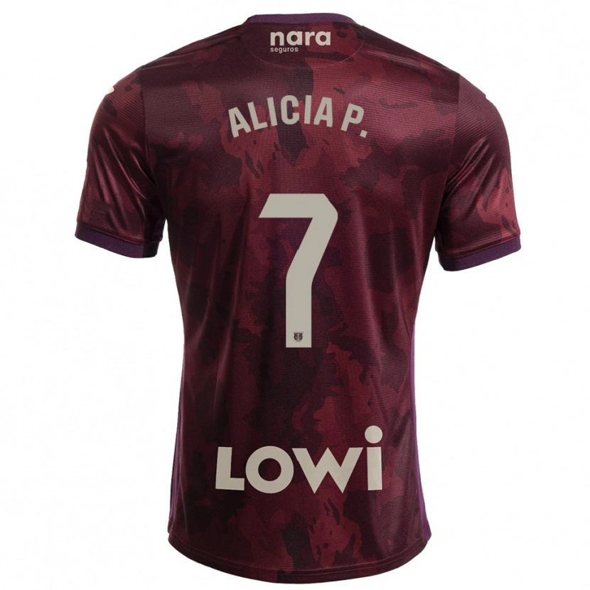 Danxen Herren Alicia Pérez #7 Burgunderrot Weiß Auswärtstrikot Trikot 2025/26 T-Shirt Österreich
