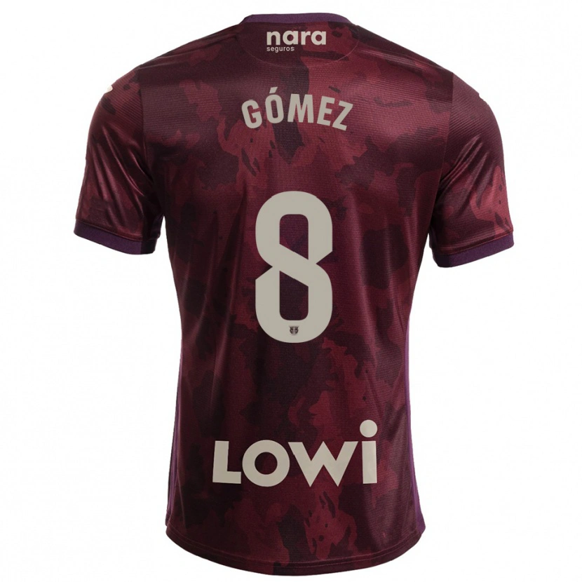 Danxen Herren Rodri Gómez #8 Burgunderrot Weiß Auswärtstrikot Trikot 2025/26 T-Shirt Österreich