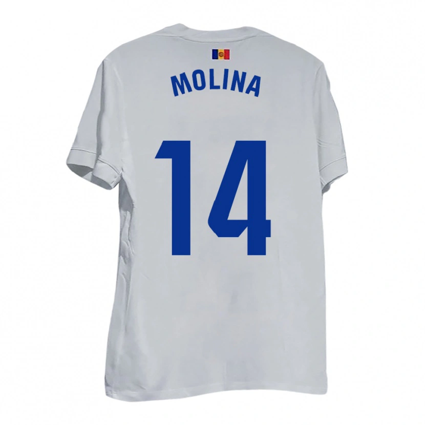 Danxen Herren Sergio Molina #14 Weiß Blau Gelb Auswärtstrikot Trikot 2025/26 T-Shirt Österreich