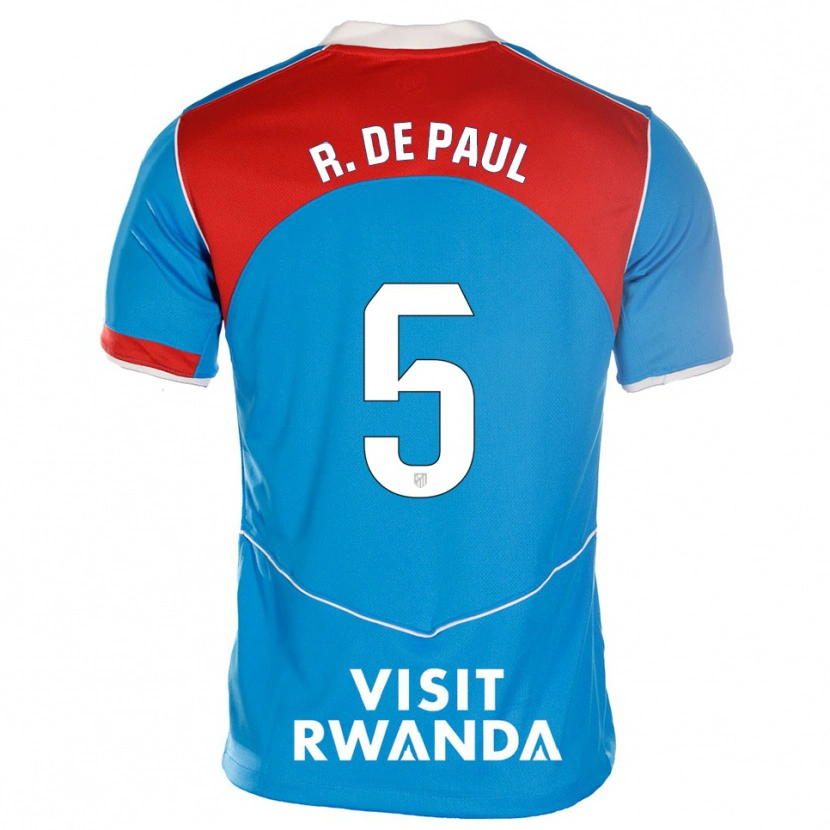 Danxen Herren Rodrigo De Paul #5 Blau Weiß Ausweichtrikot Trikot 2025/26 T-Shirt Österreich