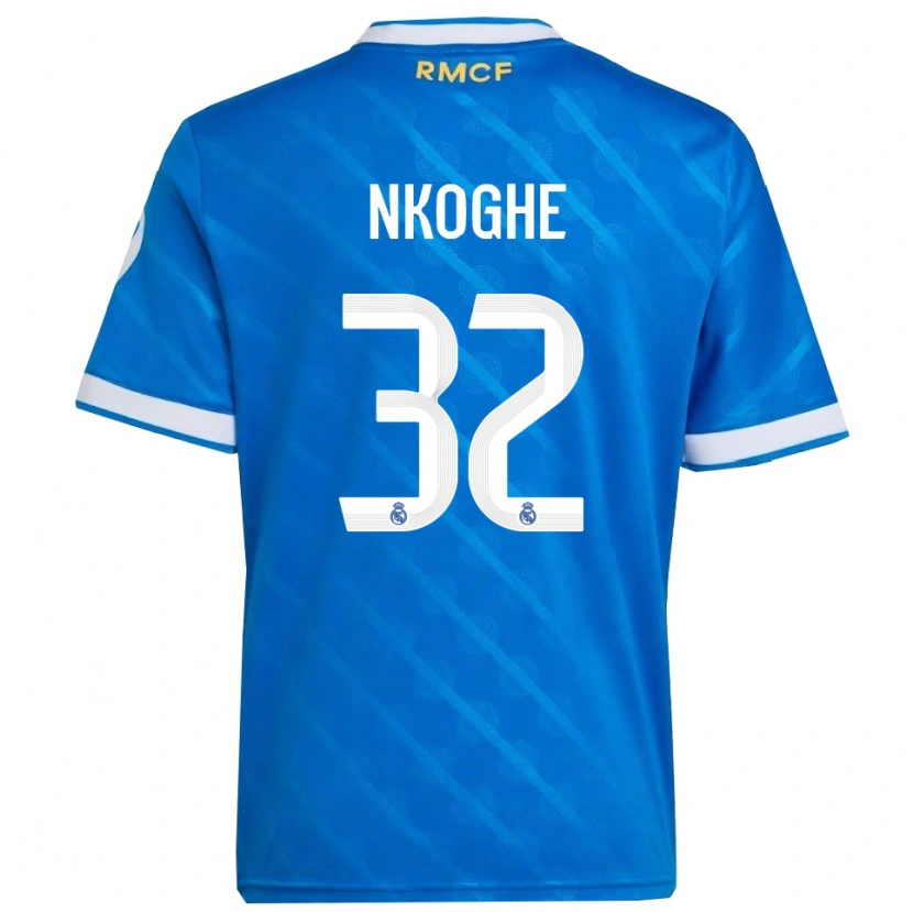 Danxen Herren Ariel Nkoghe #32 Blau Weiß Ausweichtrikot Trikot 2025/26 T-Shirt Österreich