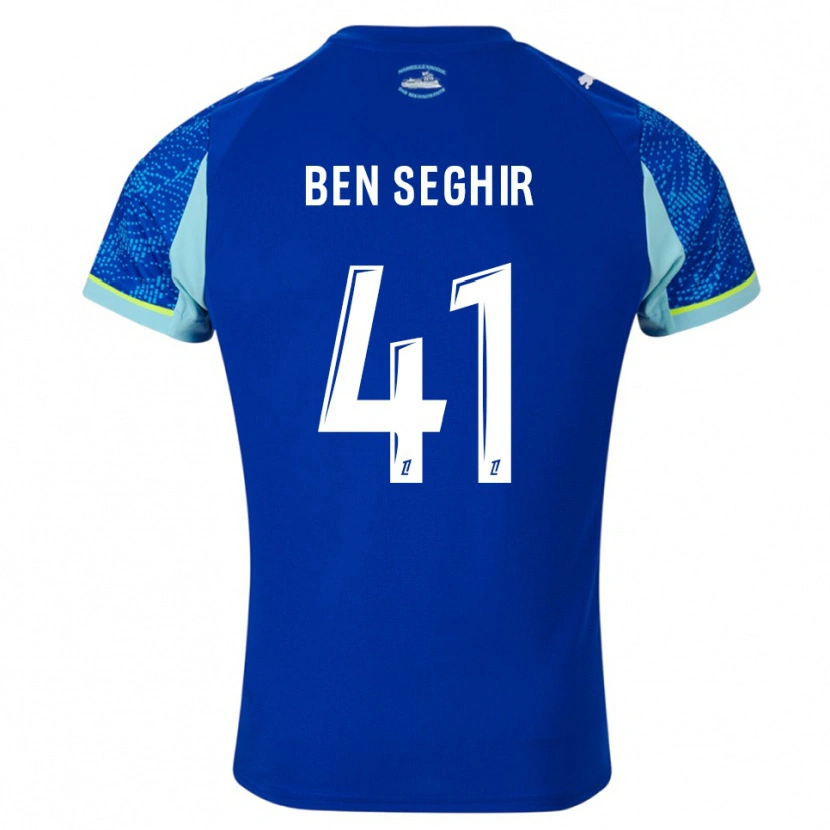Danxen Herren Salim Ben Seghir #41 Himmelblau Weiß Ausweichtrikot Trikot 2025/26 T-Shirt Österreich