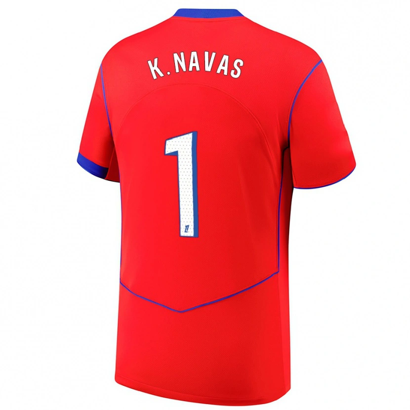 Danxen Herren Keylor Navas #1 Rot Blau Weiß Ausweichtrikot Trikot 2025/26 T-Shirt Österreich