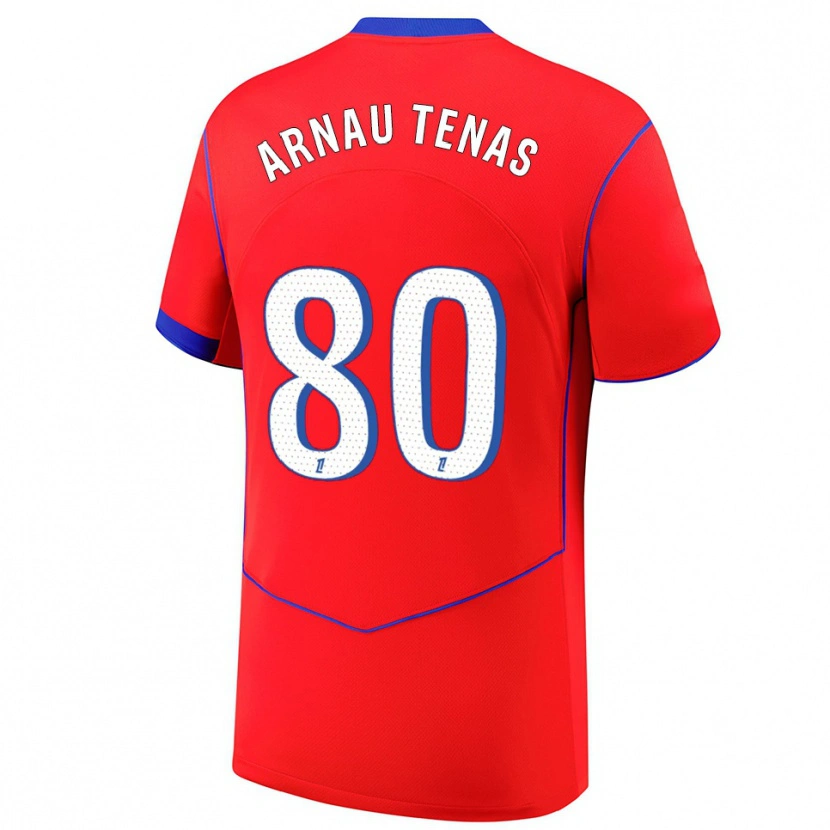 Danxen Herren Arnau Tenas #80 Rot Blau Weiß Ausweichtrikot Trikot 2025/26 T-Shirt Österreich