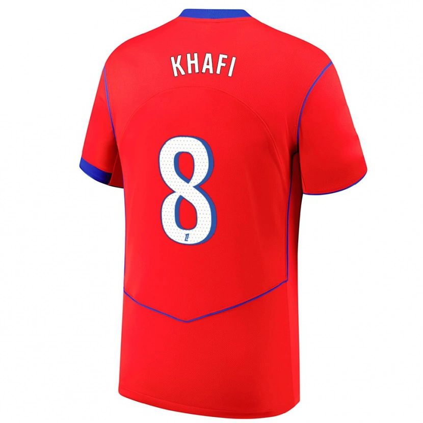Danxen Herren Yanis Khafi #8 Rot Blau Weiß Ausweichtrikot Trikot 2025/26 T-Shirt Österreich