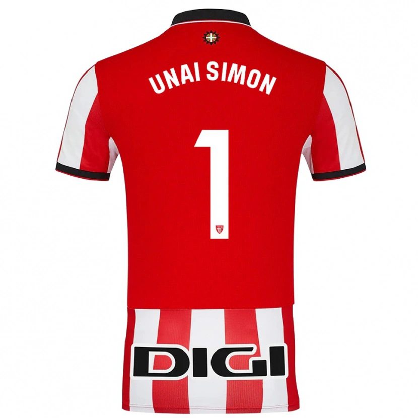 Danxen Damen Unai Simón #1 Rot Weiß Heimtrikot Trikot 2025/26 T-Shirt Österreich