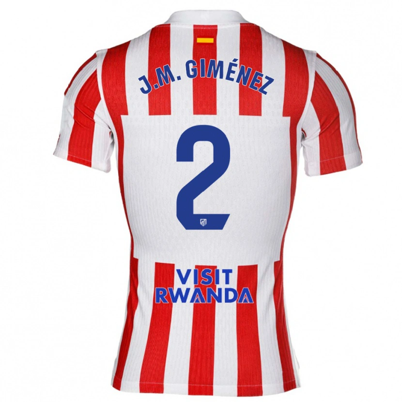 Danxen Damen José María Giménez #2 Rot Weiß Heimtrikot Trikot 2025/26 T-Shirt Österreich