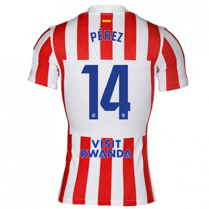 Danxen Damen Diego Pérez #14 Rot Weiß Heimtrikot Trikot 2025/26 T-Shirt Österreich