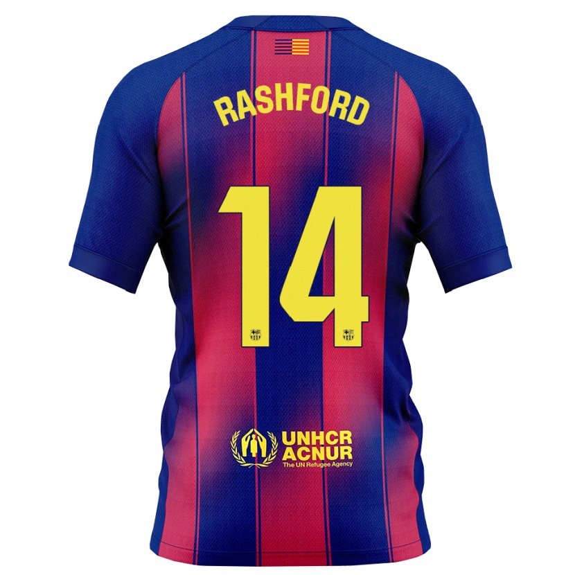 Danxen Damen Marcus Rashford #14 Blau Rot Heimtrikot Trikot 2025/26 T-Shirt Österreich