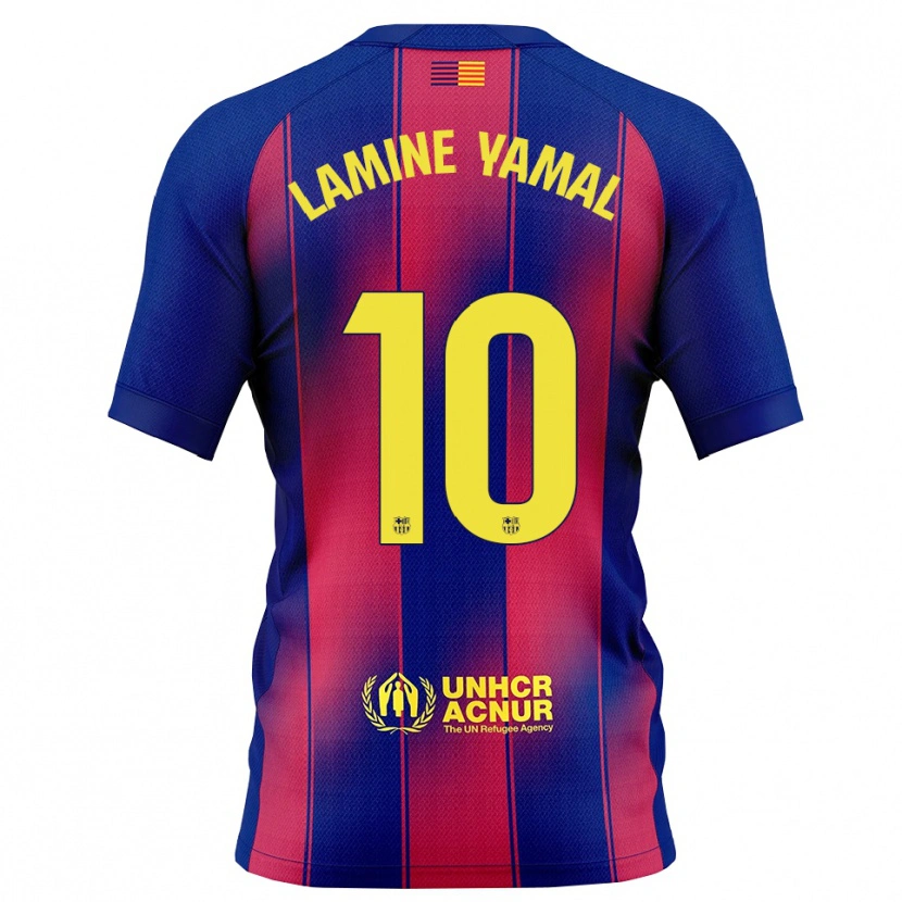 Danxen Damen Lamine Yamal #10 Blau Rot Heimtrikot Trikot 2025/26 T-Shirt Österreich