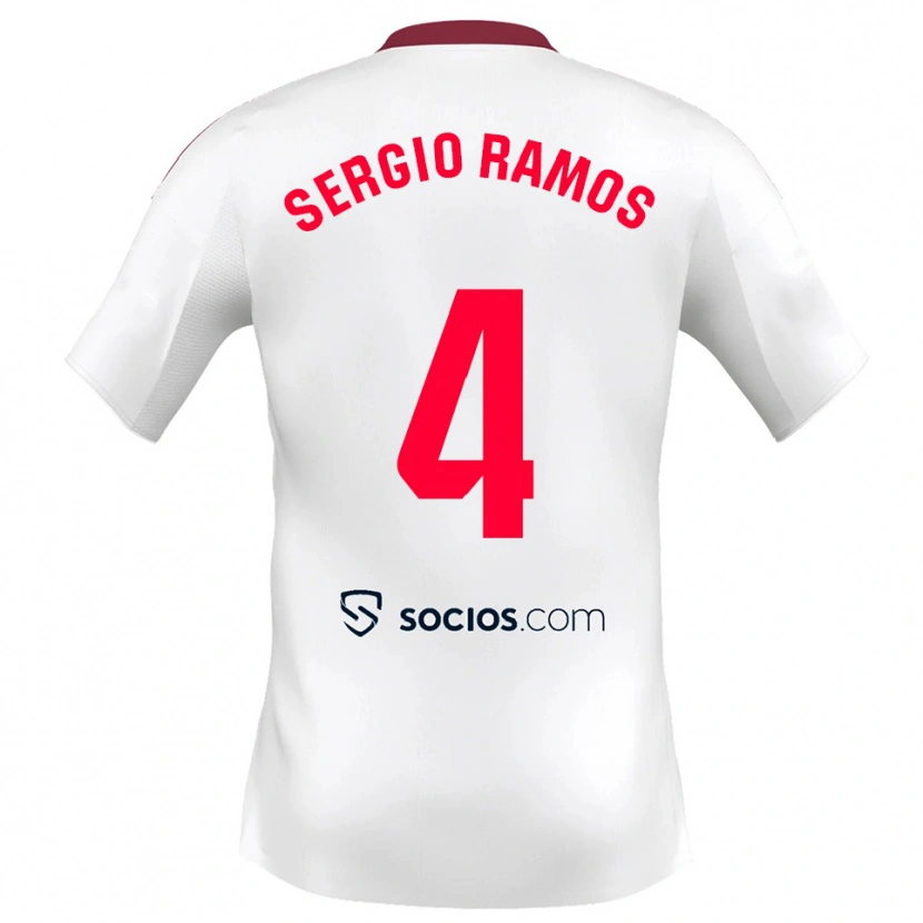 Danxen Damen Sergio Ramos #4 Weiß Rot Heimtrikot Trikot 2025/26 T-Shirt Österreich