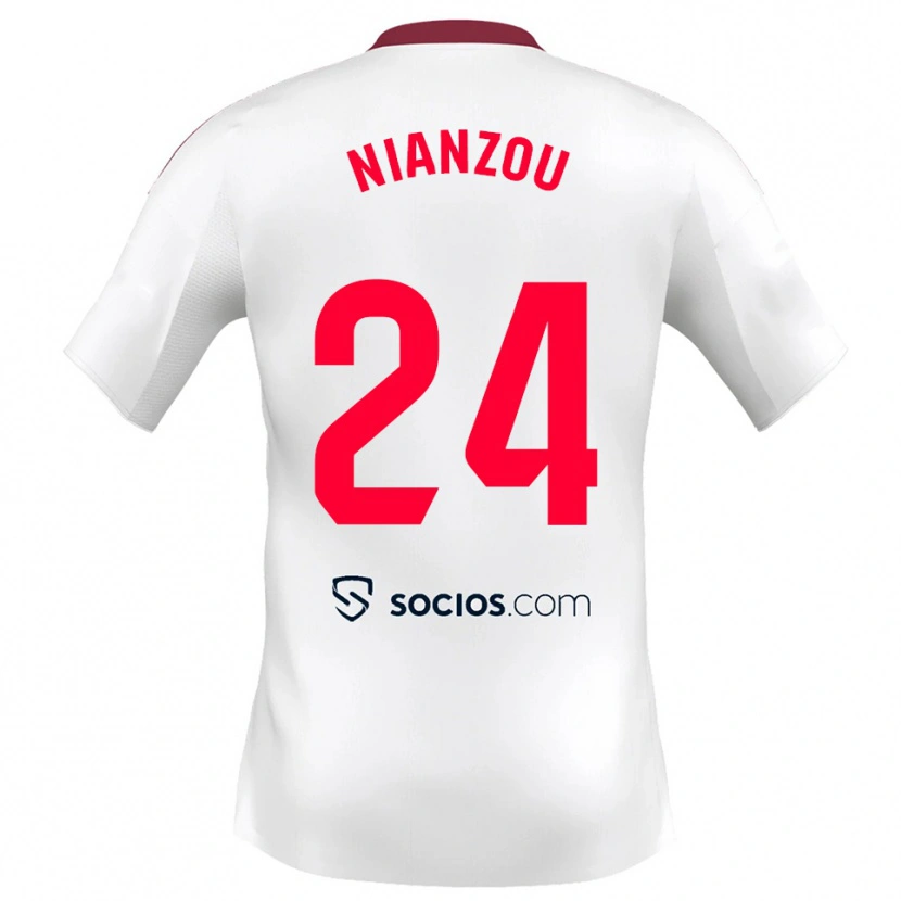 Danxen Damen Tanguy Nianzou #24 Weiß Rot Heimtrikot Trikot 2025/26 T-Shirt Österreich
