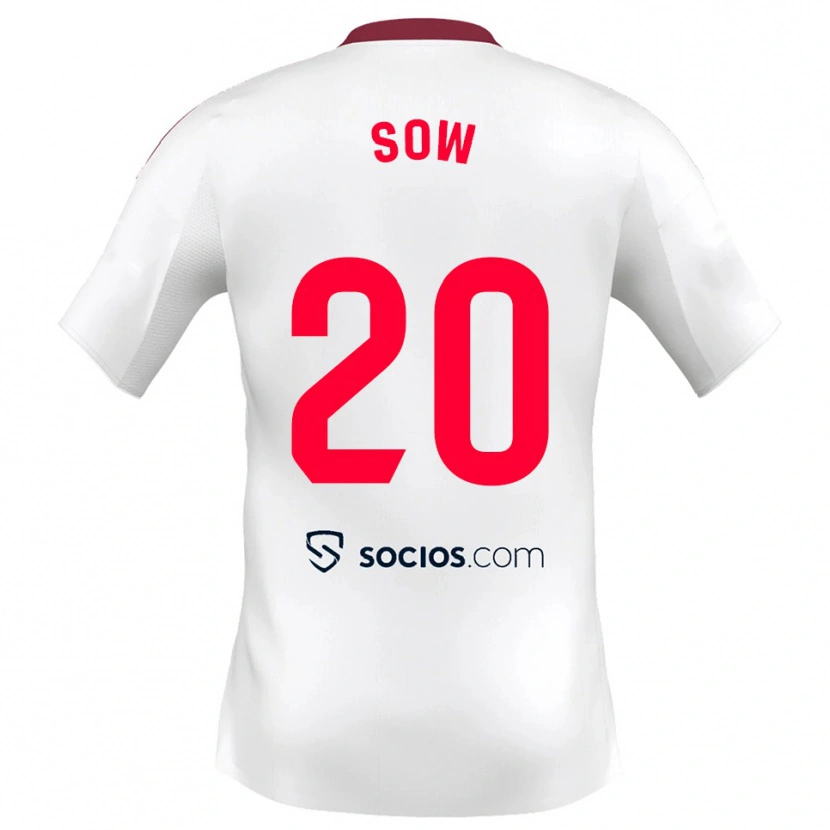 Danxen Damen Djibril Sow #20 Weiß Rot Heimtrikot Trikot 2025/26 T-Shirt Österreich