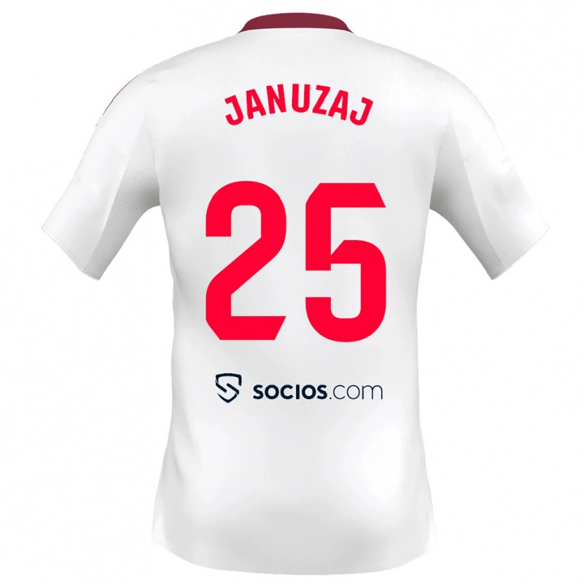 Danxen Damen Adnan Januzaj #25 Weiß Rot Heimtrikot Trikot 2025/26 T-Shirt Österreich