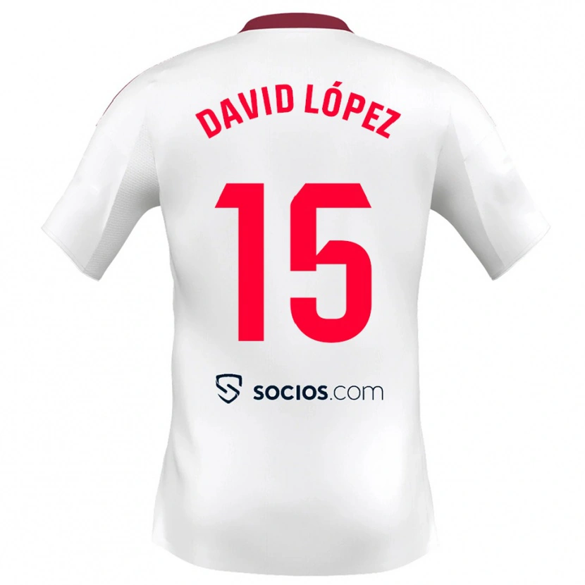 Danxen Damen David López #15 Weiß Rot Heimtrikot Trikot 2025/26 T-Shirt Österreich