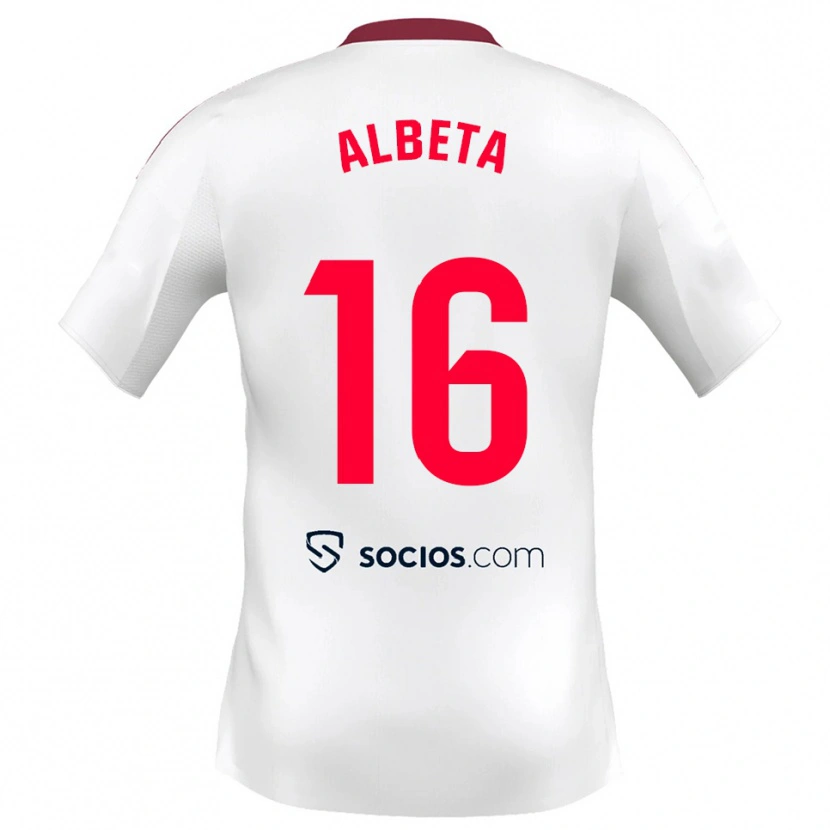 Danxen Damen Alba López Pérez #16 Weiß Rot Heimtrikot Trikot 2025/26 T-Shirt Österreich