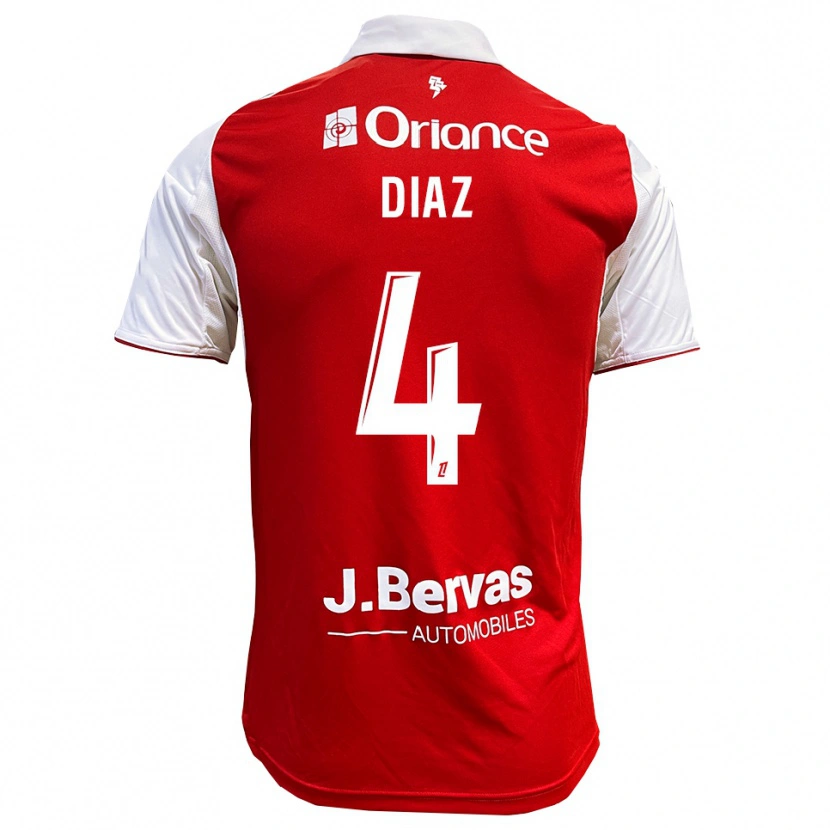 Danxen Damen Junior Diaz #4 Rot Weiß Heimtrikot Trikot 2025/26 T-Shirt Österreich