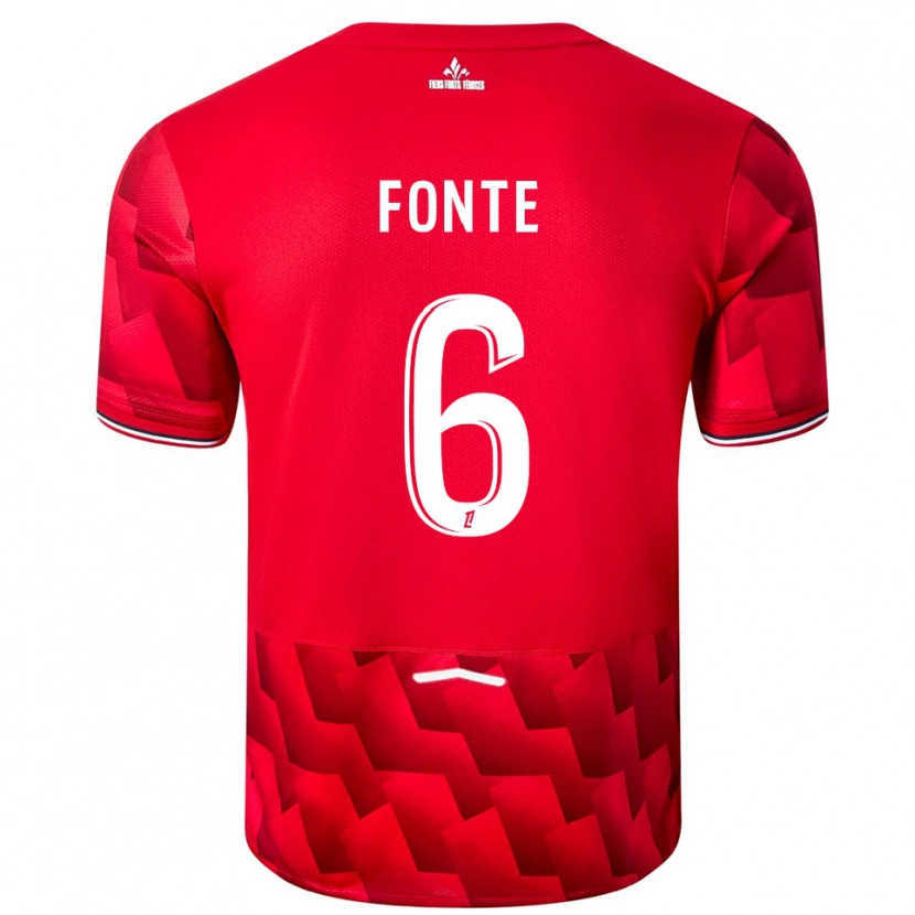 Danxen Damen Jose Fonte #6 Rot Weiß Heimtrikot Trikot 2025/26 T-Shirt Österreich