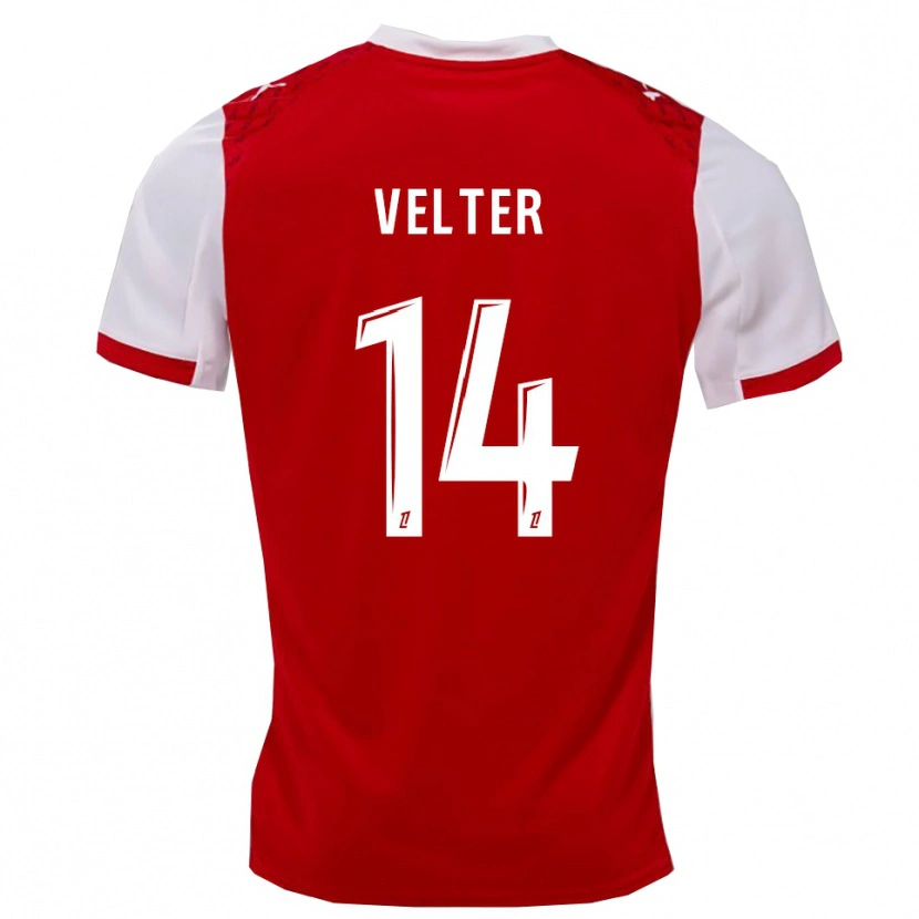 Danxen Damen Timéo Velter #14 Rot Weiß Heimtrikot Trikot 2025/26 T-Shirt Österreich