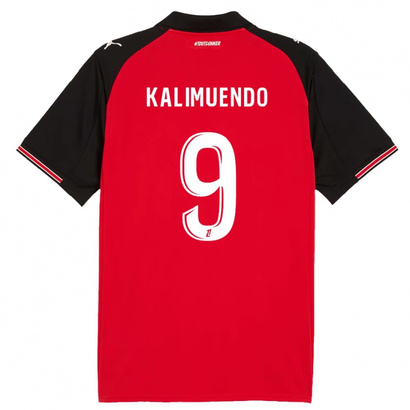 Danxen Damen Arnaud Kalimuendo #9 Rot Schwarz Heimtrikot Trikot 2025/26 T-Shirt Österreich