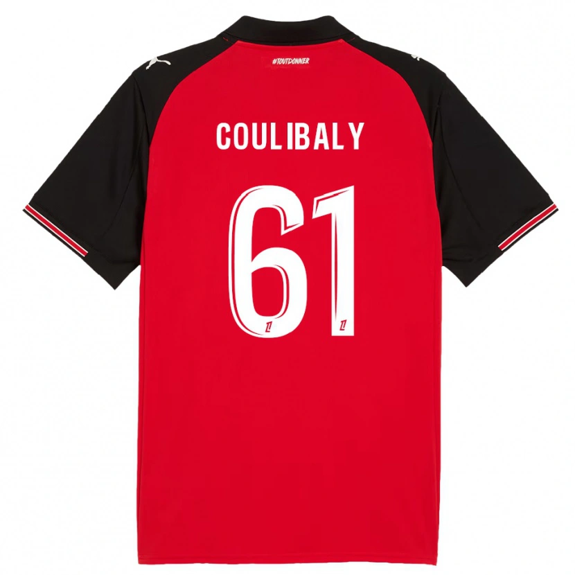 Danxen Damen Joël-Emmanuel Coulibaly #61 Rot Schwarz Heimtrikot Trikot 2025/26 T-Shirt Österreich