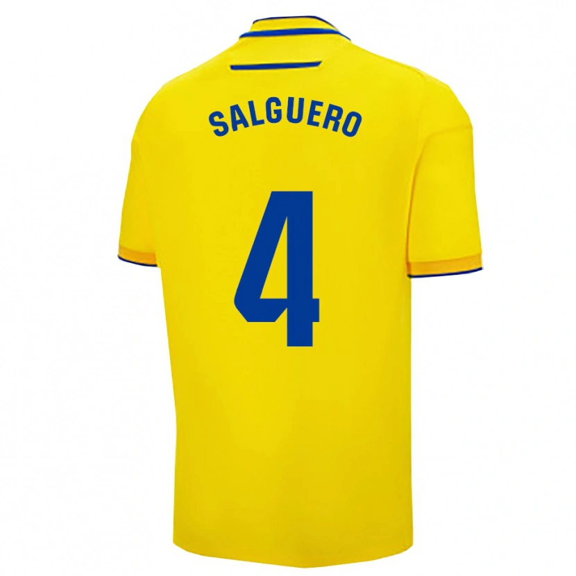 Danxen Damen Adrián Salguero #4 Gelb Marine Heimtrikot Trikot 2025/26 T-Shirt Österreich