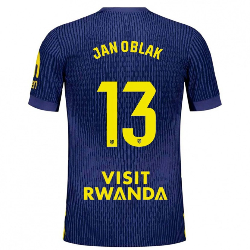Danxen Damen Jan Oblak #13 Marine Gelb Auswärtstrikot Trikot 2025/26 T-Shirt Österreich