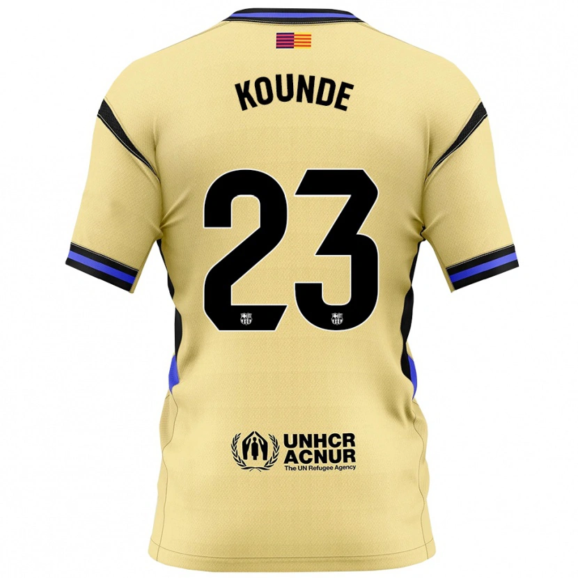Danxen Damen Jules Koundé #23 Gelb Schwarz Auswärtstrikot Trikot 2025/26 T-Shirt Österreich