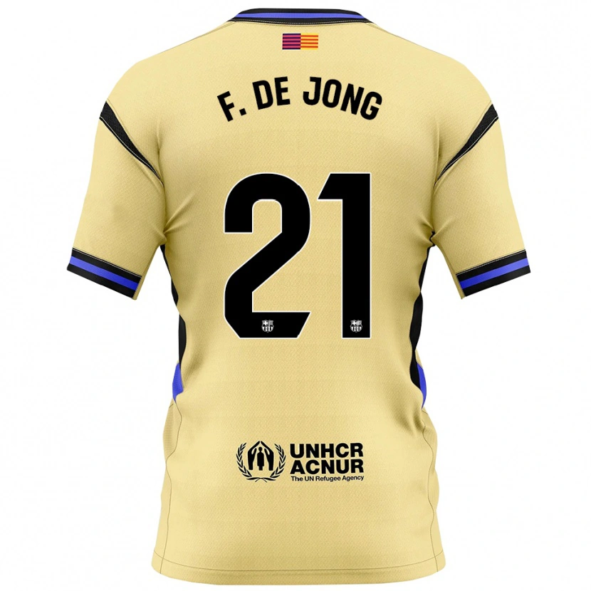 Danxen Damen Frenkie De Jong #21 Gelb Schwarz Auswärtstrikot Trikot 2025/26 T-Shirt Österreich