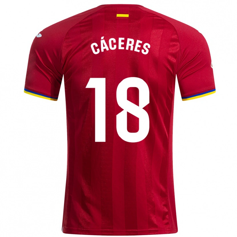 Danxen Damen Damián Cáceres #18 Rot Gelb Blau Auswärtstrikot Trikot 2025/26 T-Shirt Österreich
