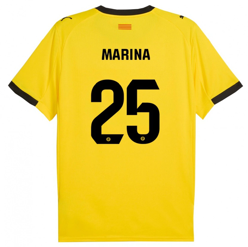 Danxen Damen Sergi Marina #25 Gelb Schwarz Auswärtstrikot Trikot 2025/26 T-Shirt Österreich