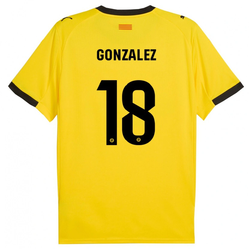 Danxen Damen Gerard Gonzalez #18 Gelb Schwarz Auswärtstrikot Trikot 2025/26 T-Shirt Österreich