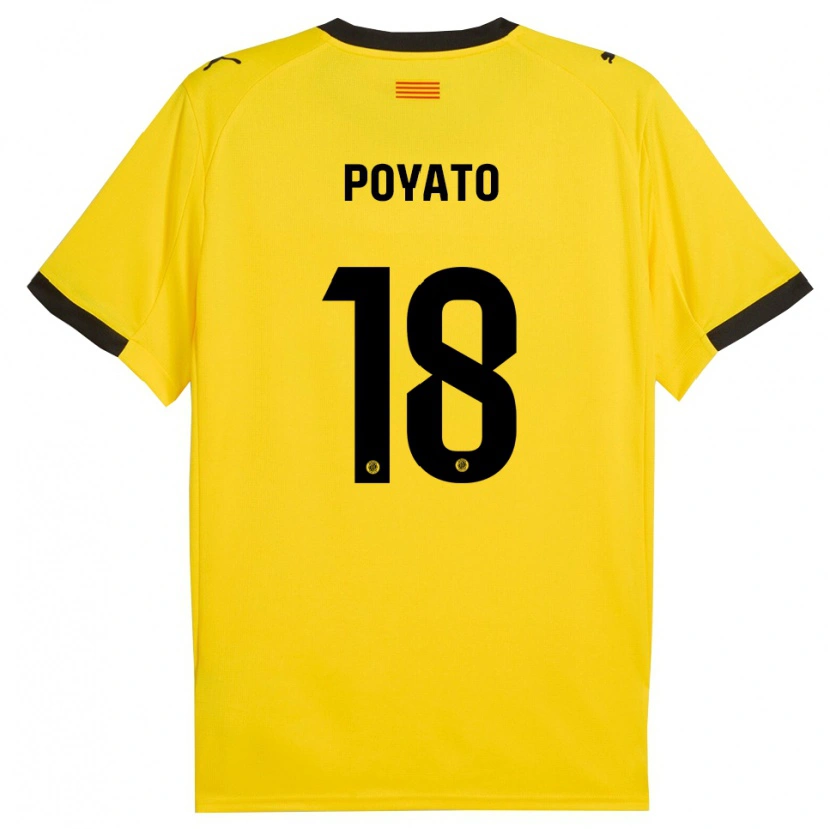 Danxen Damen Marina Poyato #18 Gelb Schwarz Auswärtstrikot Trikot 2025/26 T-Shirt Österreich