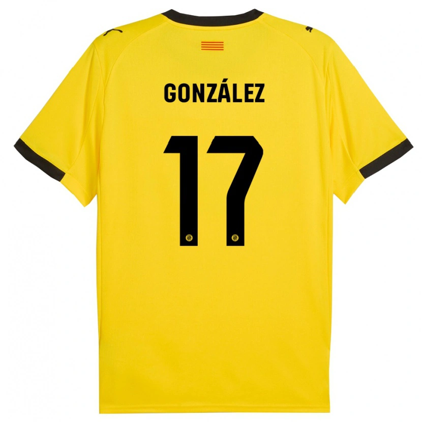 Danxen Damen Mario González #17 Gelb Schwarz Auswärtstrikot Trikot 2025/26 T-Shirt Österreich