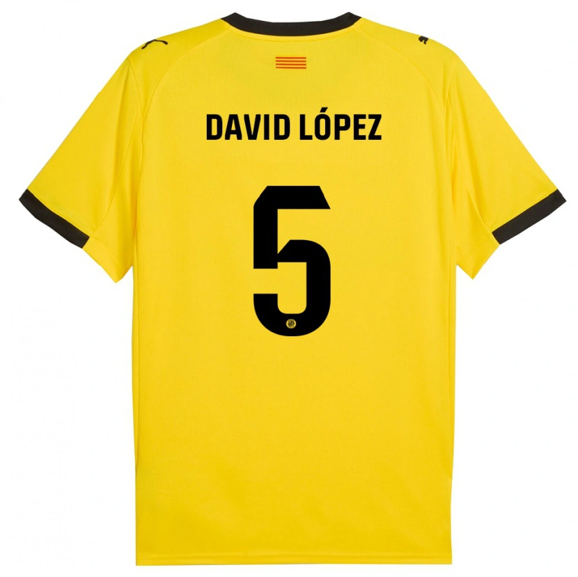 Danxen Damen David López #5 Gelb Schwarz Auswärtstrikot Trikot 2025/26 T-Shirt Österreich