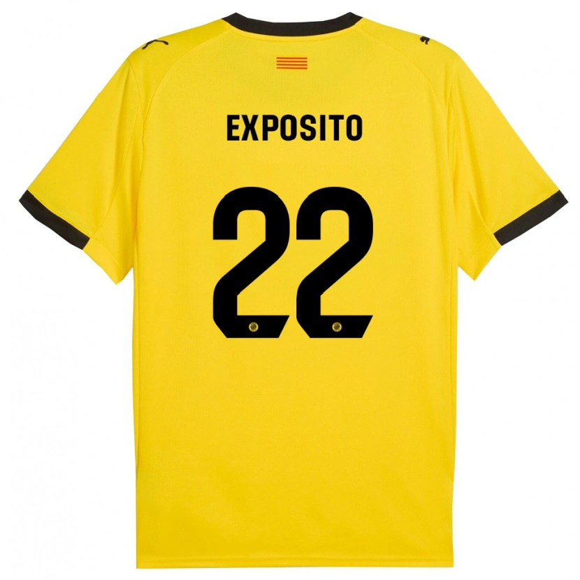 Danxen Damen Samu Expósito #22 Gelb Schwarz Auswärtstrikot Trikot 2025/26 T-Shirt Österreich