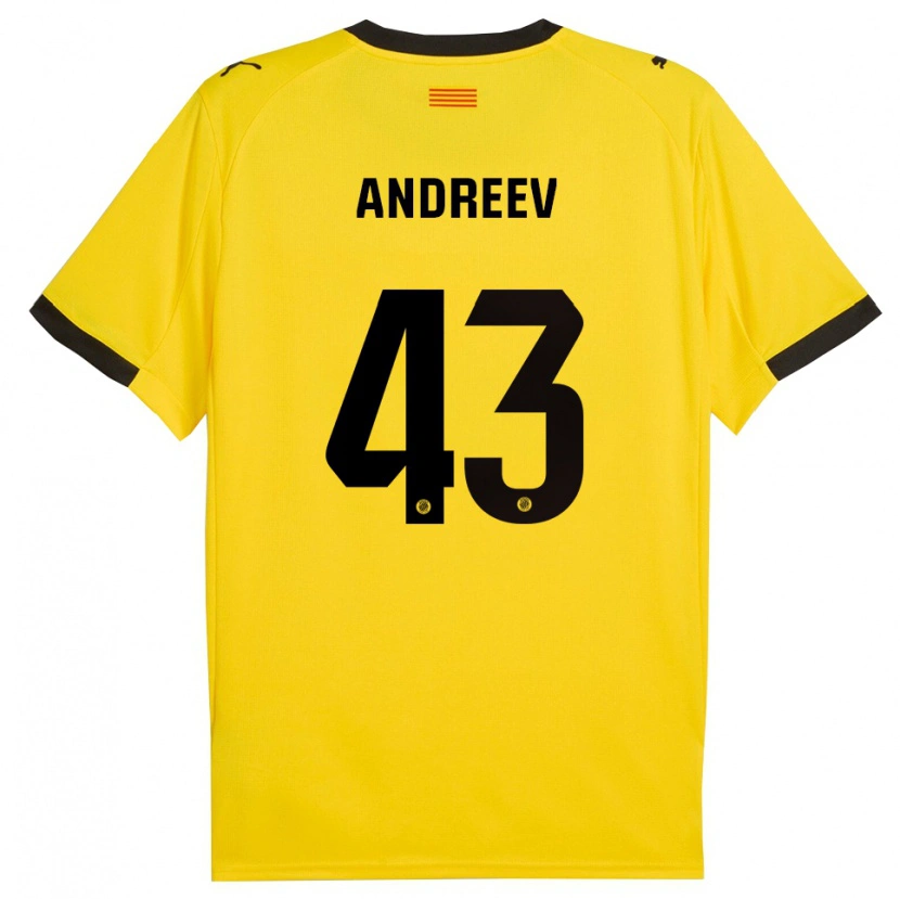 Danxen Damen Aleksandar Andreev #43 Gelb Schwarz Auswärtstrikot Trikot 2025/26 T-Shirt Österreich