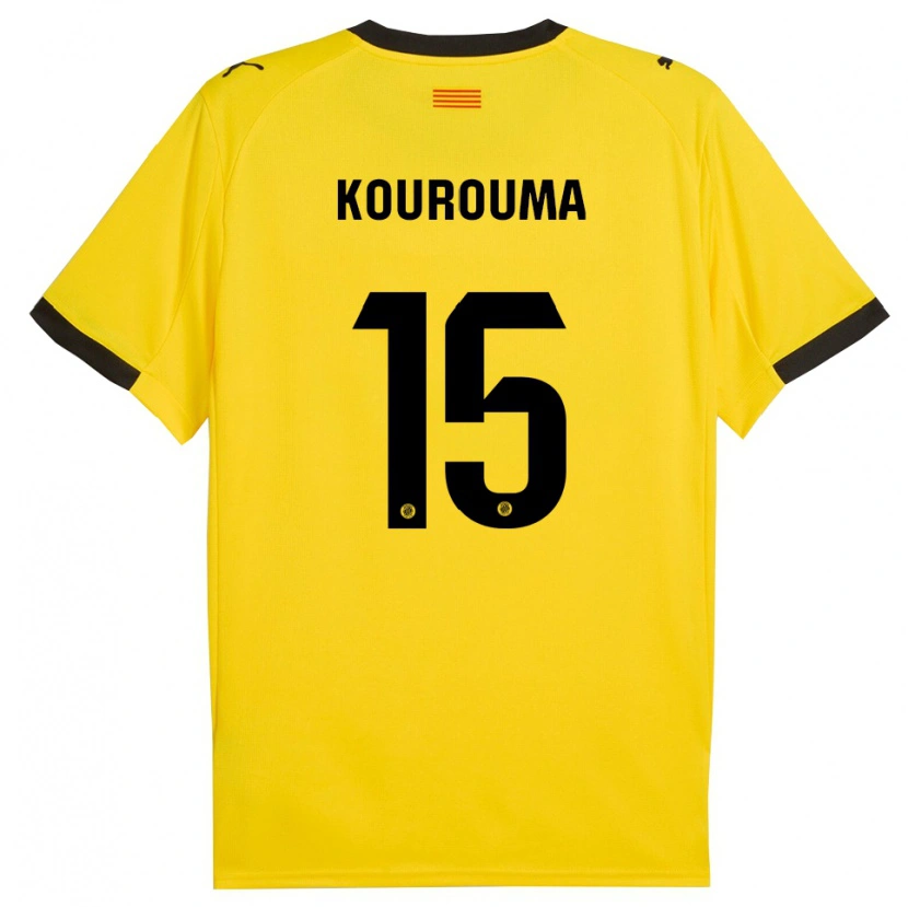 Danxen Damen Lass Kourouma #15 Gelb Schwarz Auswärtstrikot Trikot 2025/26 T-Shirt Österreich