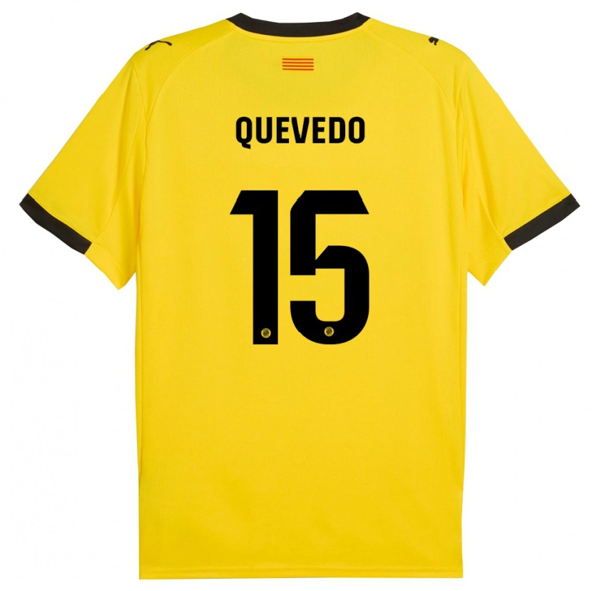 Danxen Damen Erik Quevedo #15 Gelb Schwarz Auswärtstrikot Trikot 2025/26 T-Shirt Österreich