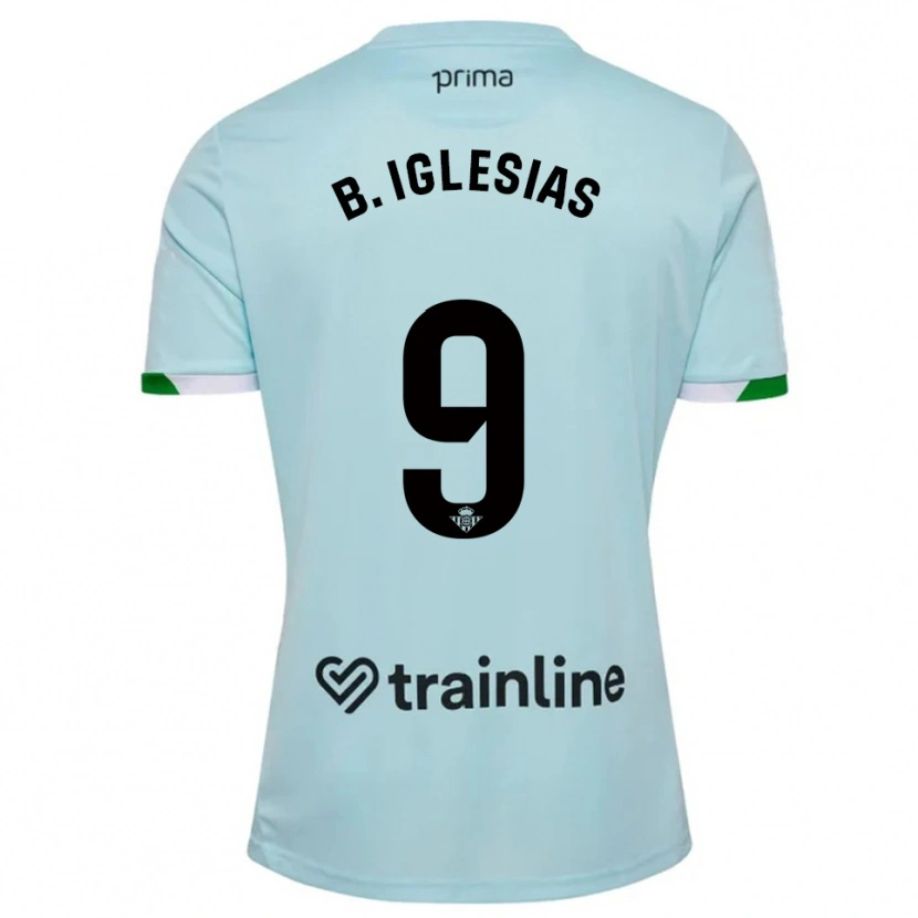 Danxen Damen Borja Iglesias #9 Himmelblau Grün Auswärtstrikot Trikot 2025/26 T-Shirt Österreich