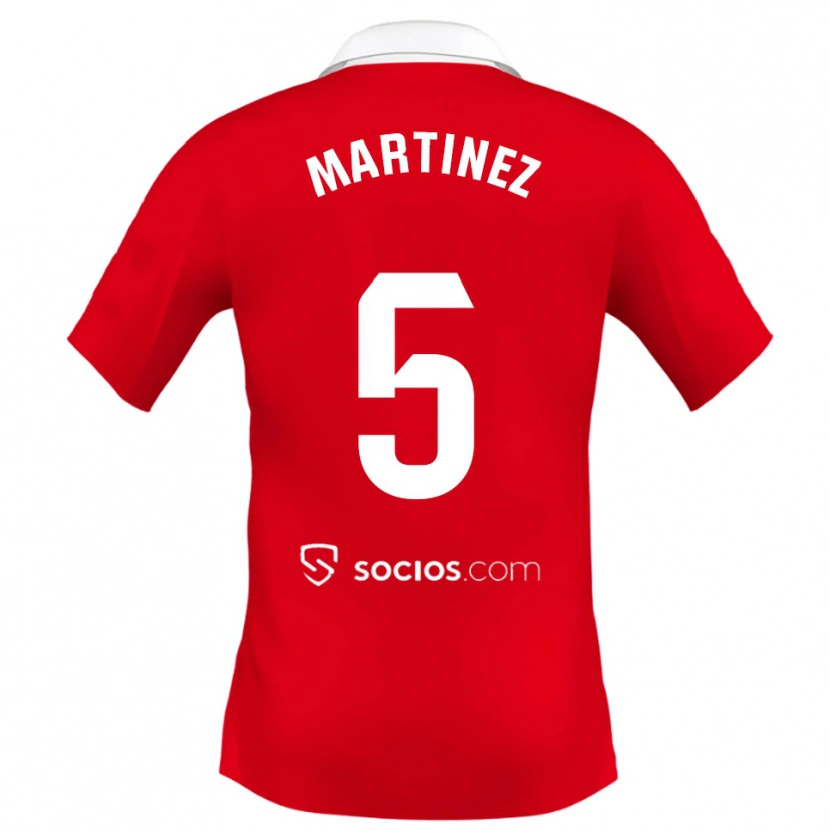 Danxen Damen Sergio Martínez #5 Rot Weiß Grau Auswärtstrikot Trikot 2025/26 T-Shirt Österreich