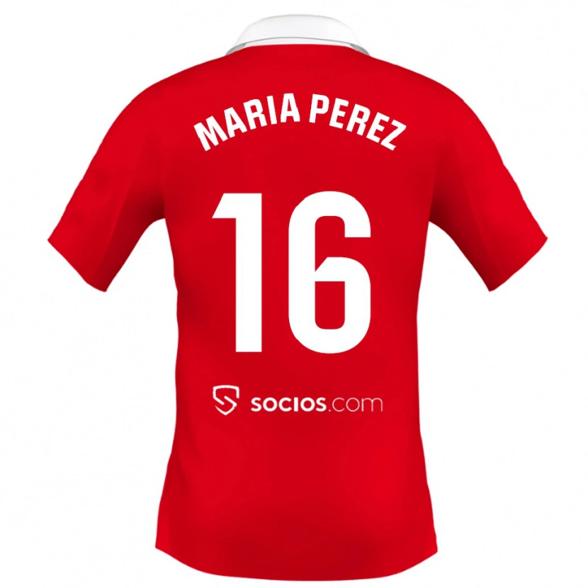 Danxen Damen María Pérez Rabaza #16 Rot Weiß Grau Auswärtstrikot Trikot 2025/26 T-Shirt Österreich