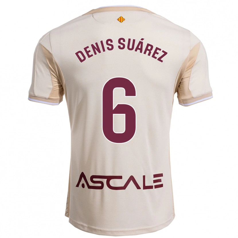 Danxen Damen Denis Suárez #6 Cremeweiß Burgunderrot Auswärtstrikot Trikot 2025/26 T-Shirt Österreich