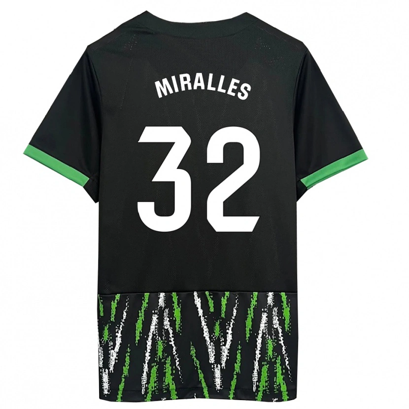 Danxen Damen Álvaro Miralles #32 Schwarz Grün Auswärtstrikot Trikot 2025/26 T-Shirt Österreich